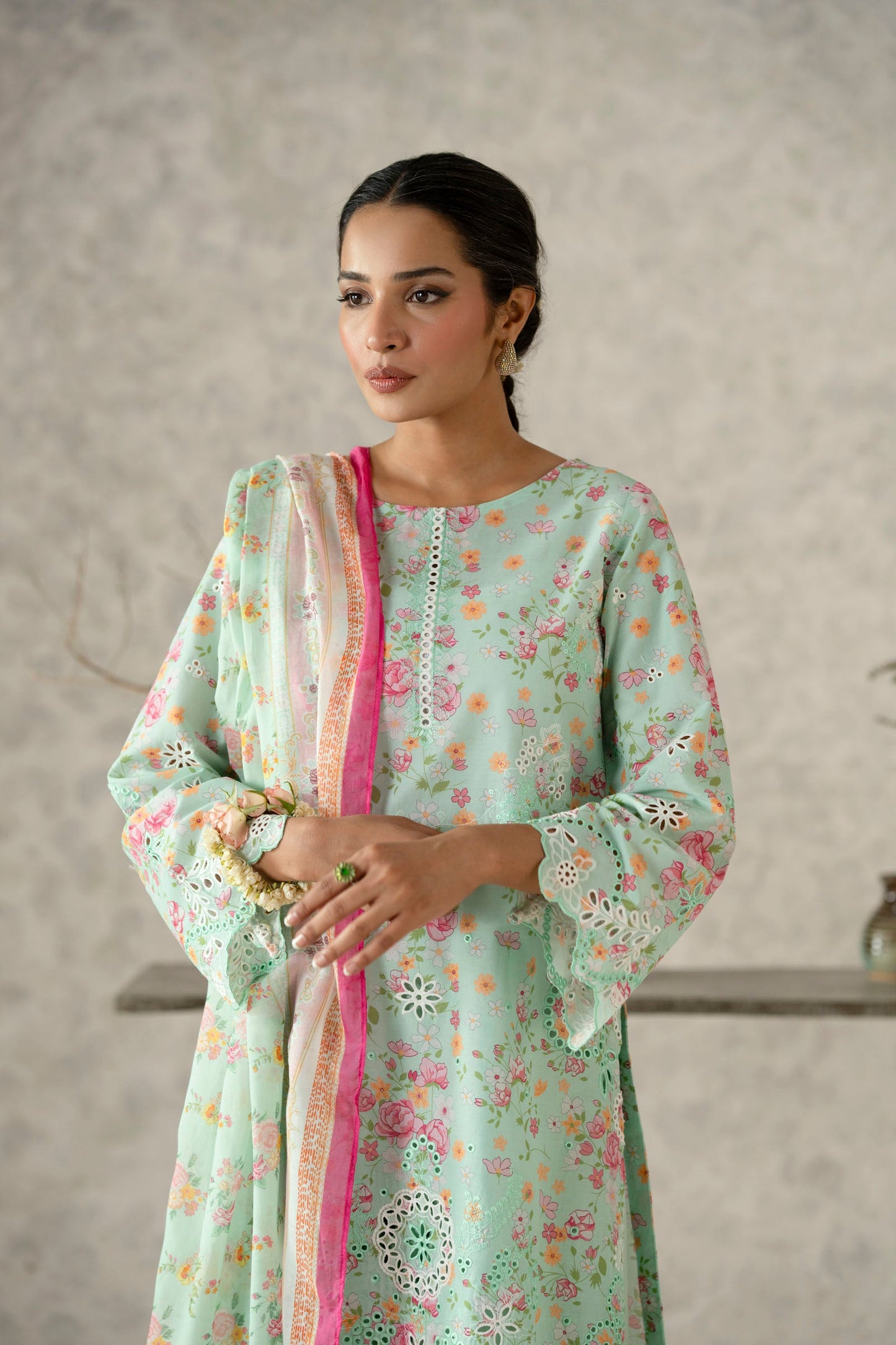Cotton Lawn Digital Print Chikankari