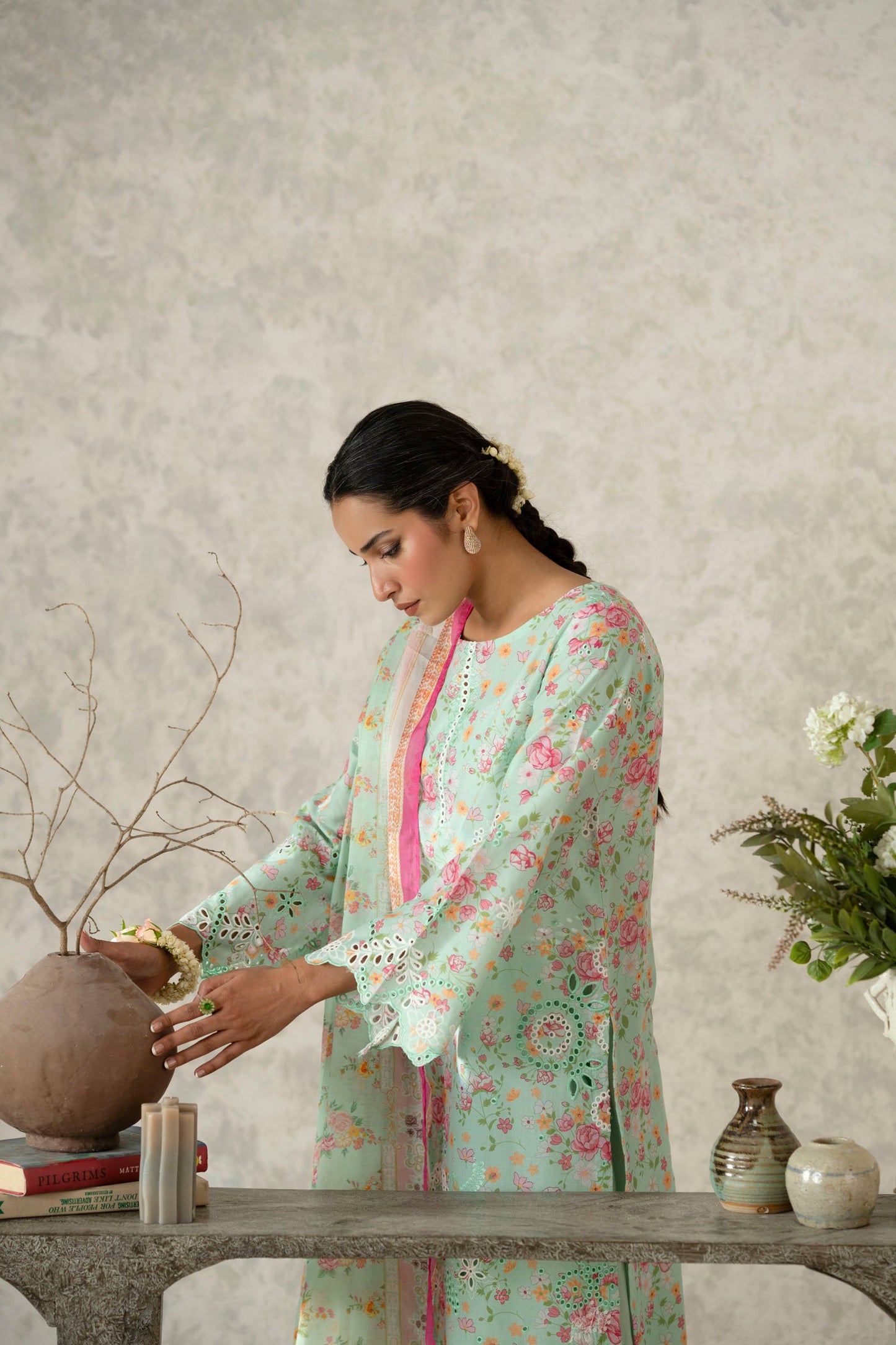 Cotton Lawn Digital Print Chikankari