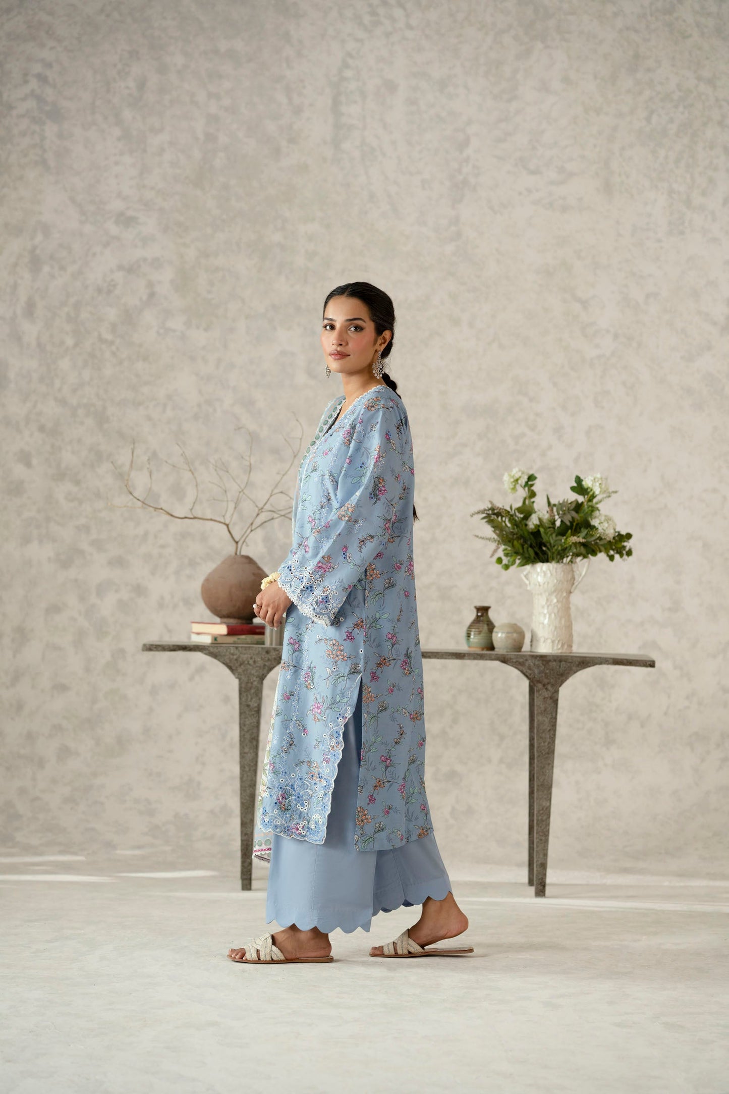 Cotton Lawn Digital Print Chikankari