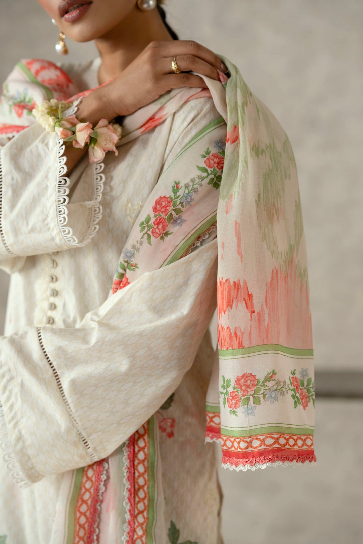 Cotton Lawn Digital Print Embroidery