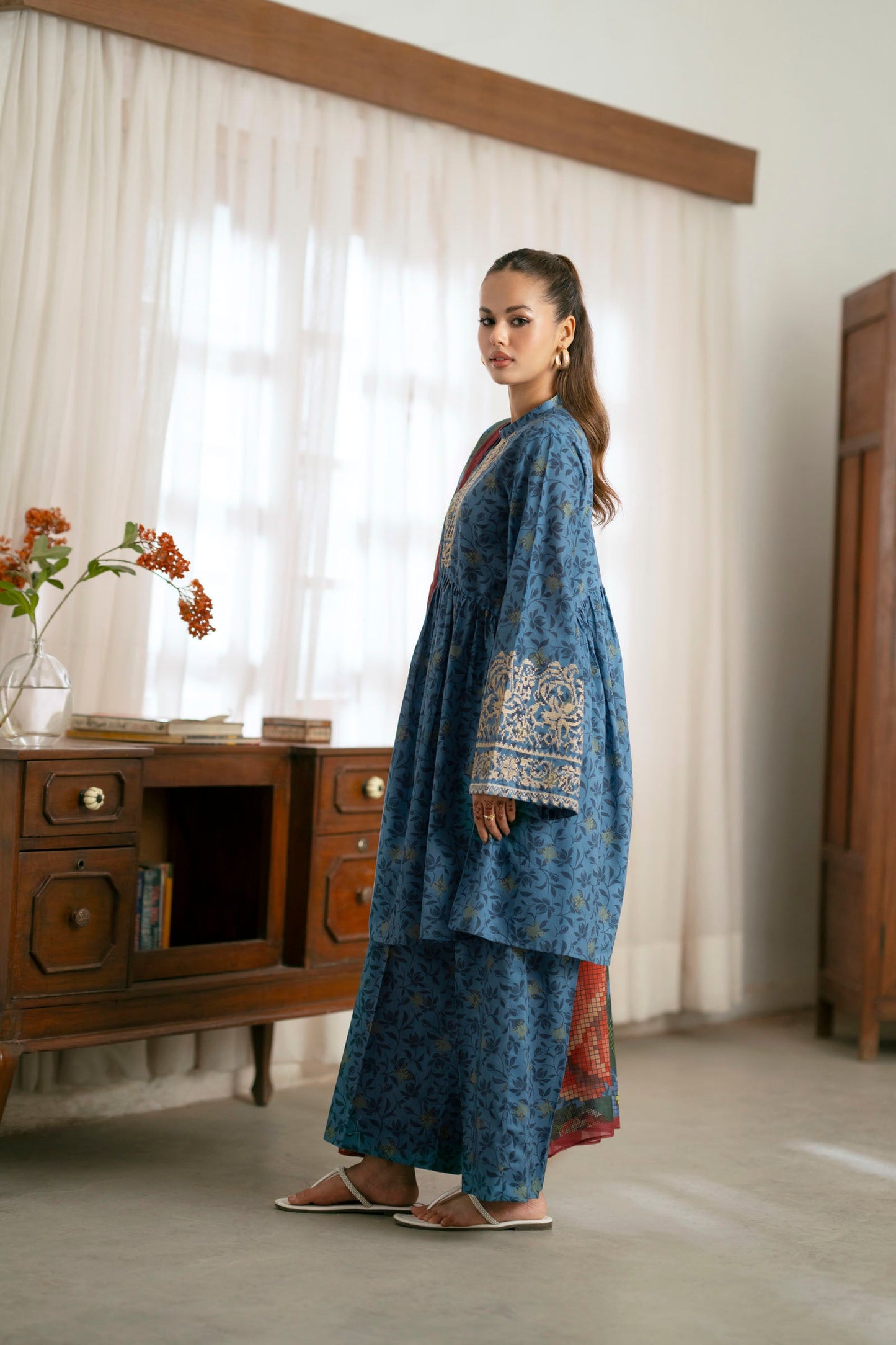 Cotton Lawn Digital Print Embroidery