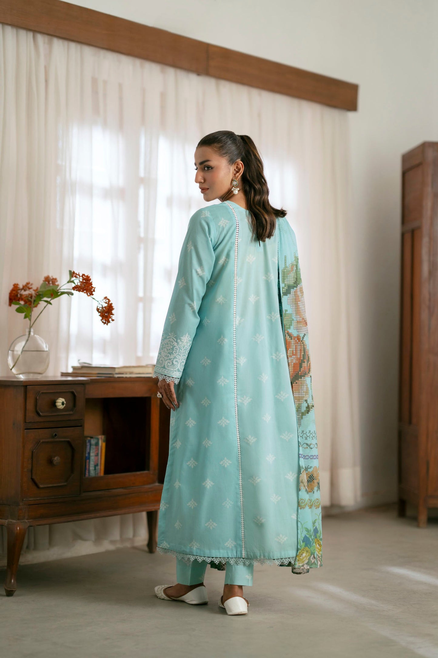 Cotton Lawn Digital Print Embroidery