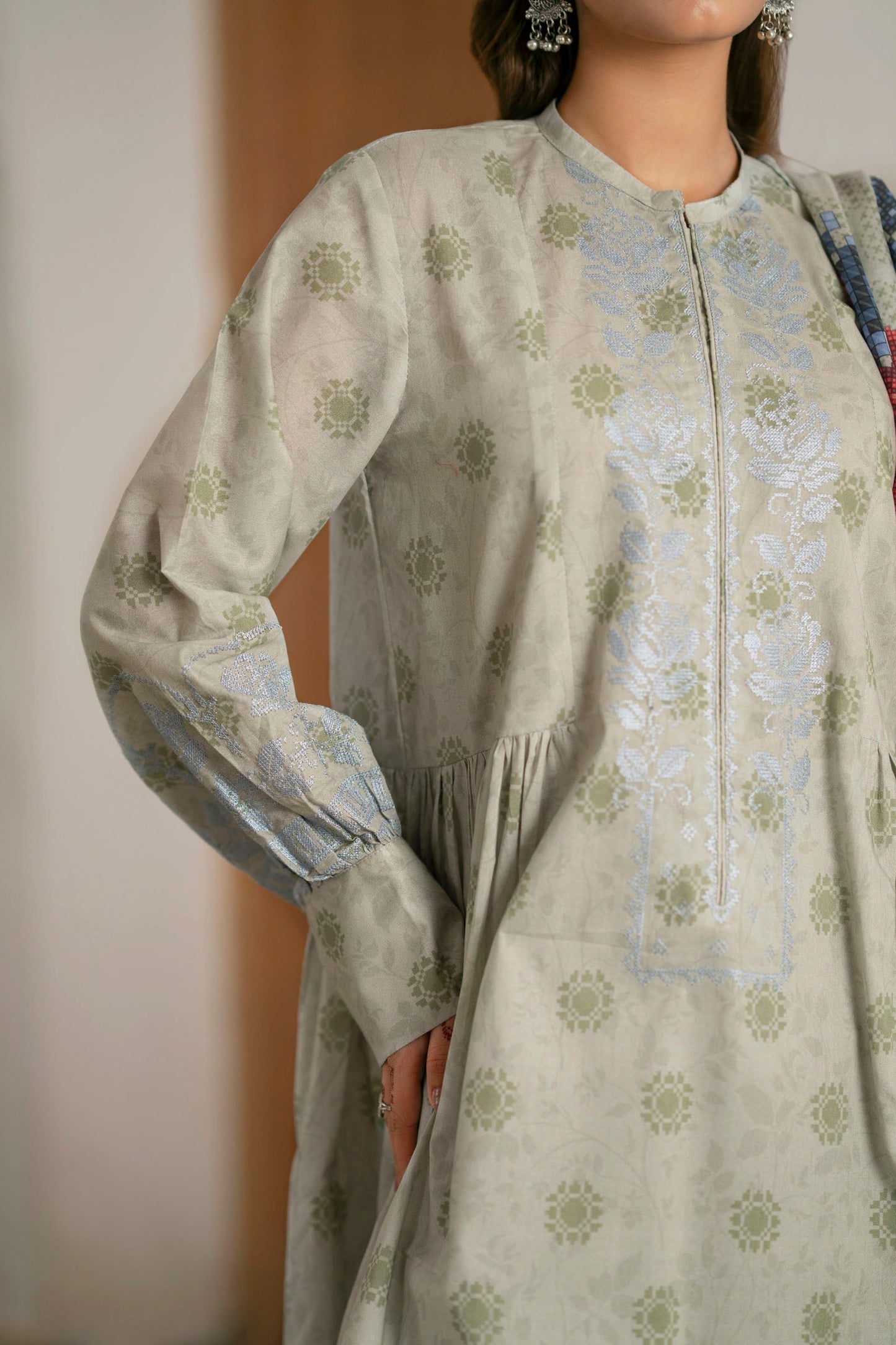 Cotton Lawn Digital Print Embroidery