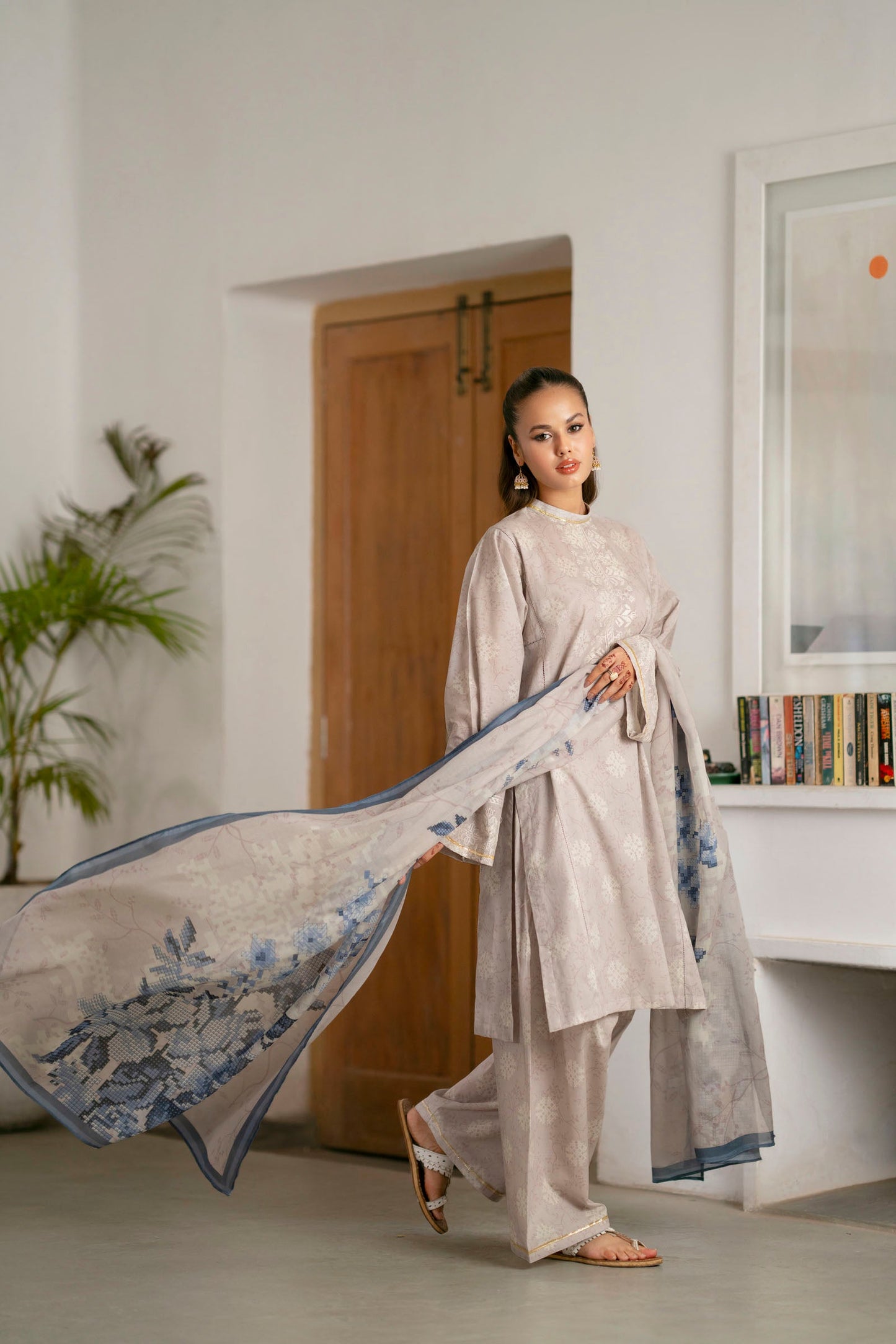 Cotton Lawn Digital Print Embroidery