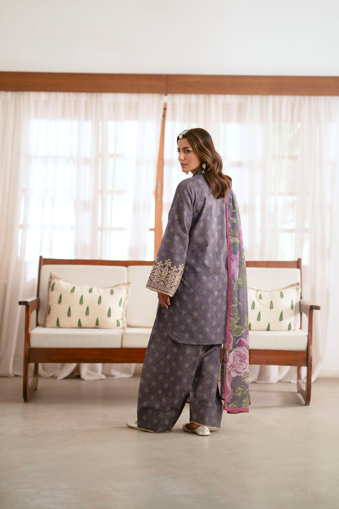 Cotton Lawn Digital Print Embroidery