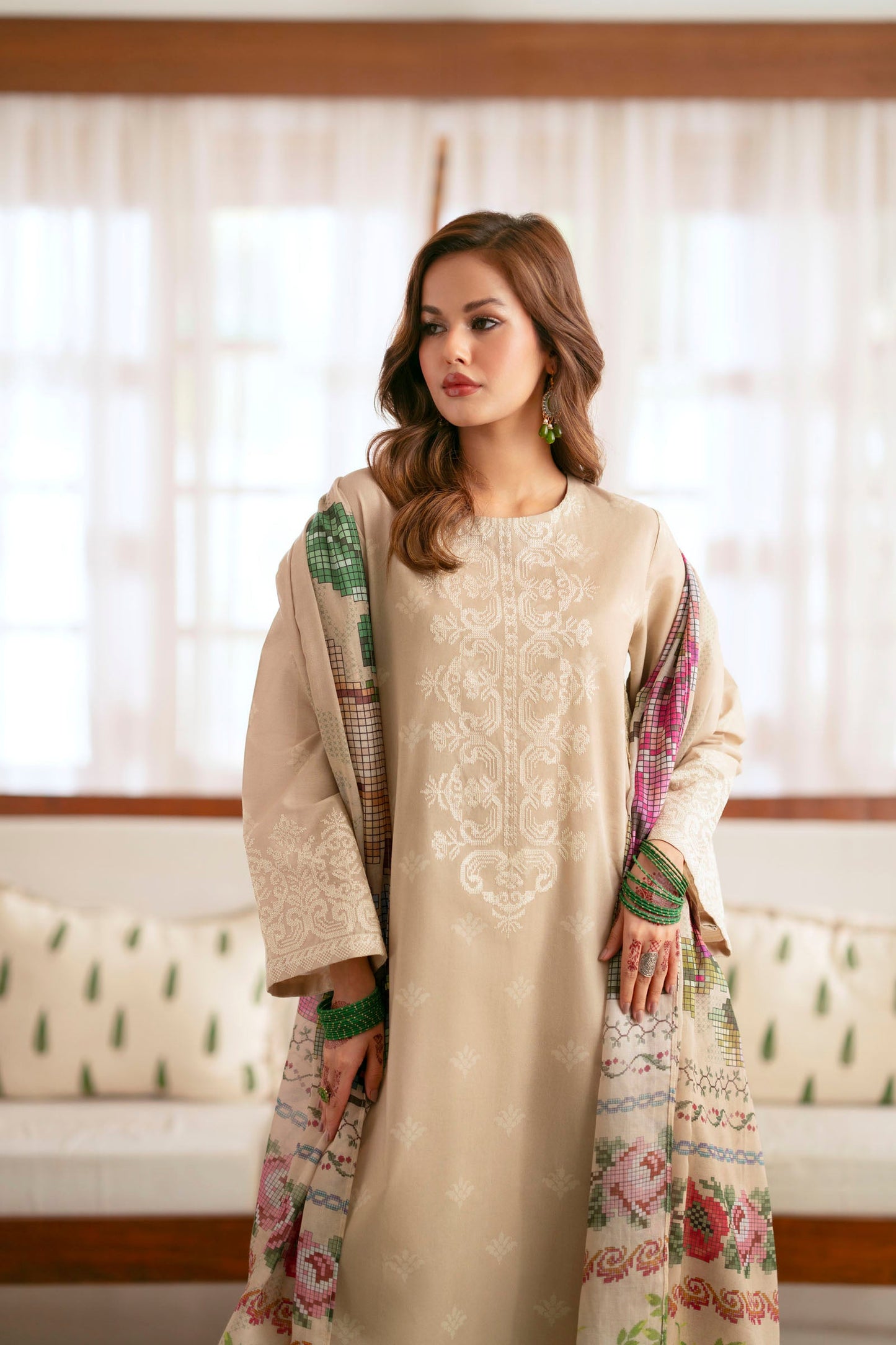 Cotton Lawn Digital Print Embroidery
