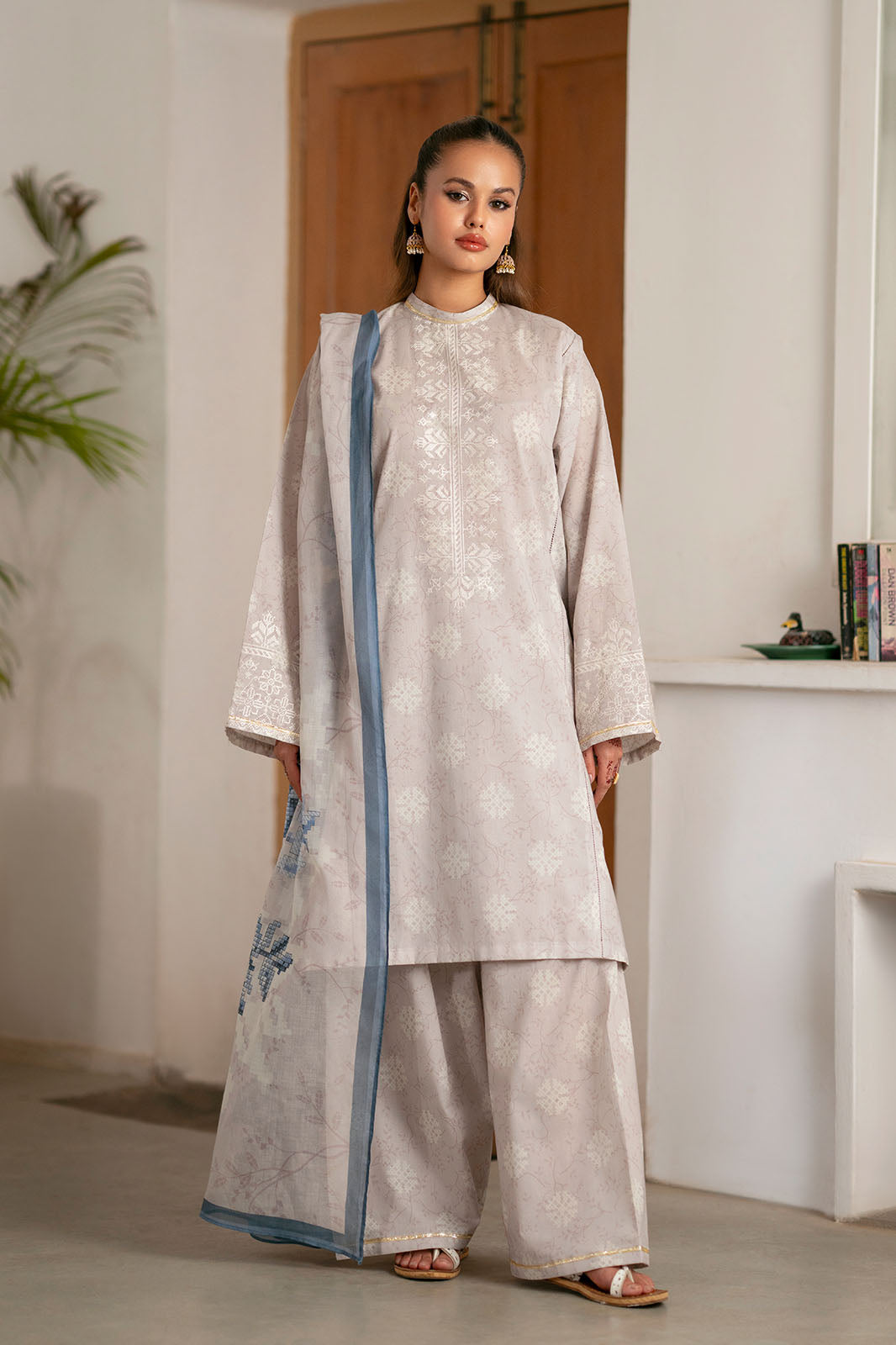 Cotton Lawn Digital Print Embroidery
