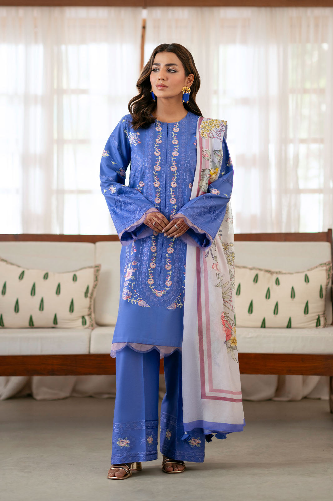 Cotton Lawn Dyed Embroidery