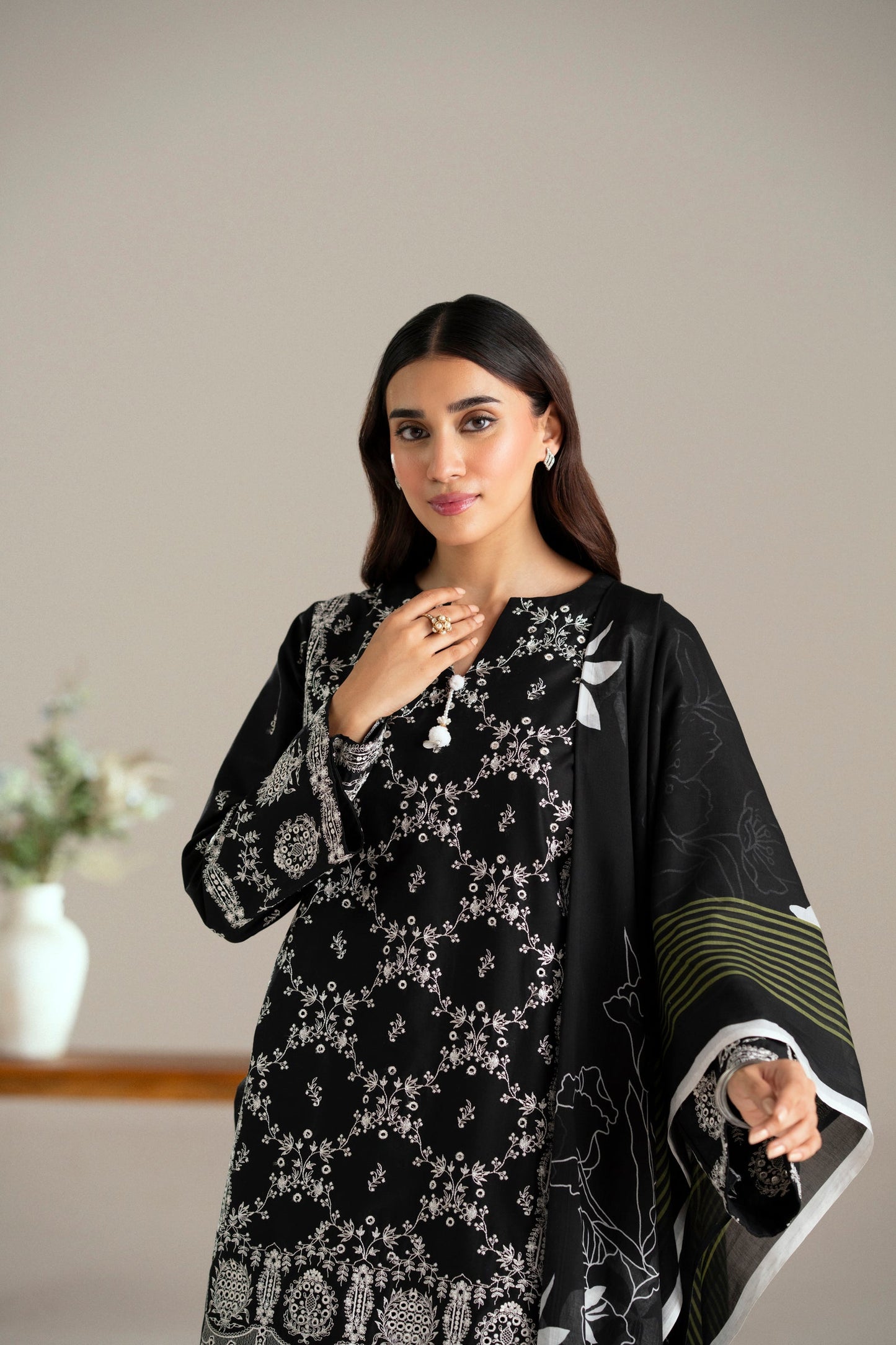 Cotton Lawn Dyed Embroidery