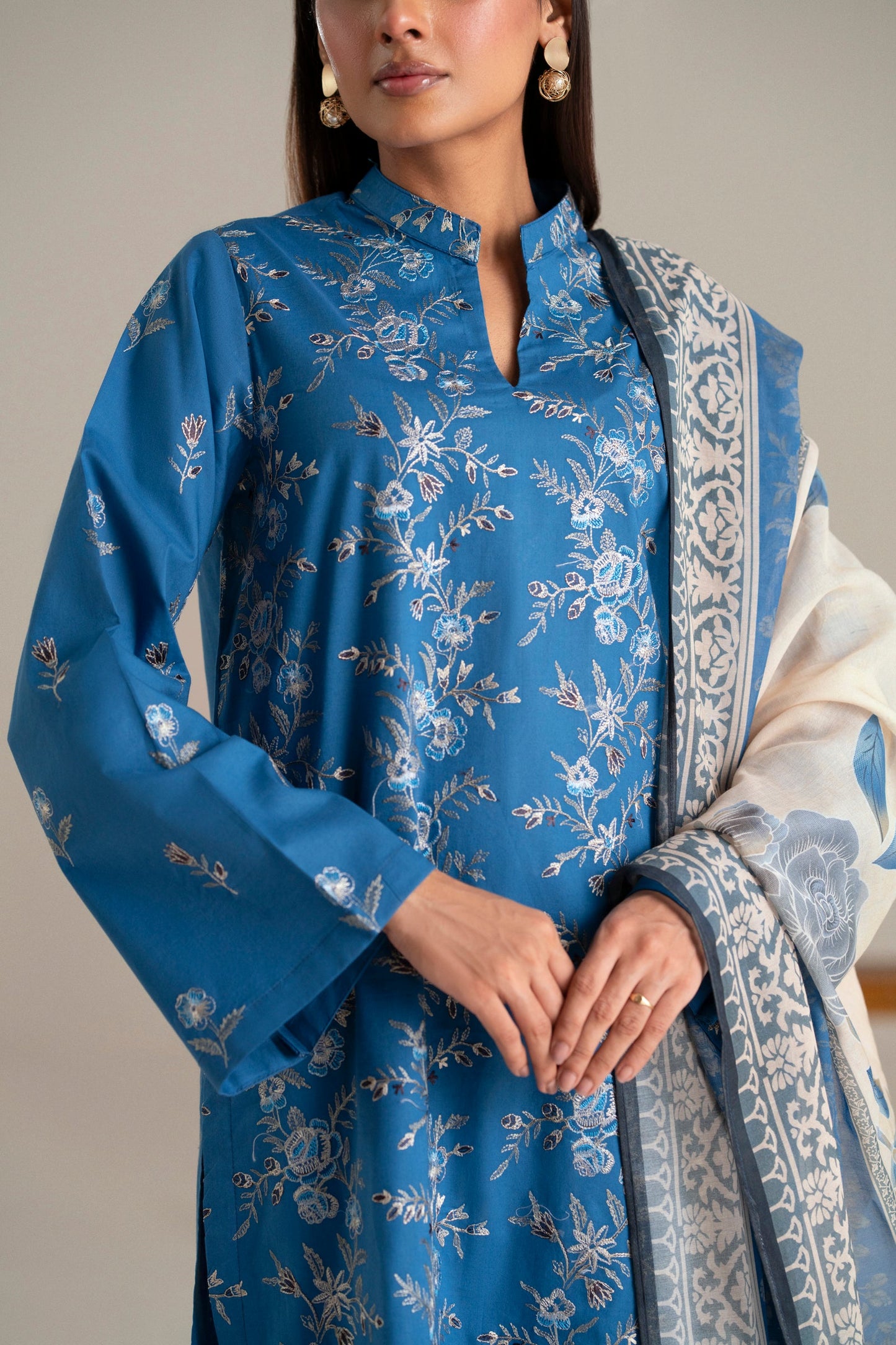 Cotton Lawn Dyed Embroidery
