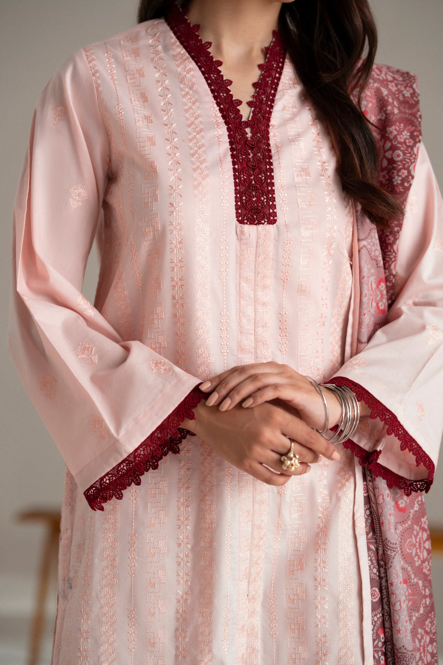 Cotton Lawn Dyed Embroidery