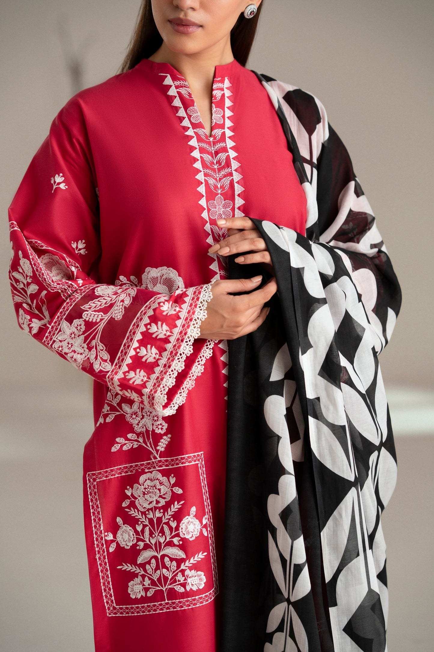 Cotton Lawn Dyed Embroidery