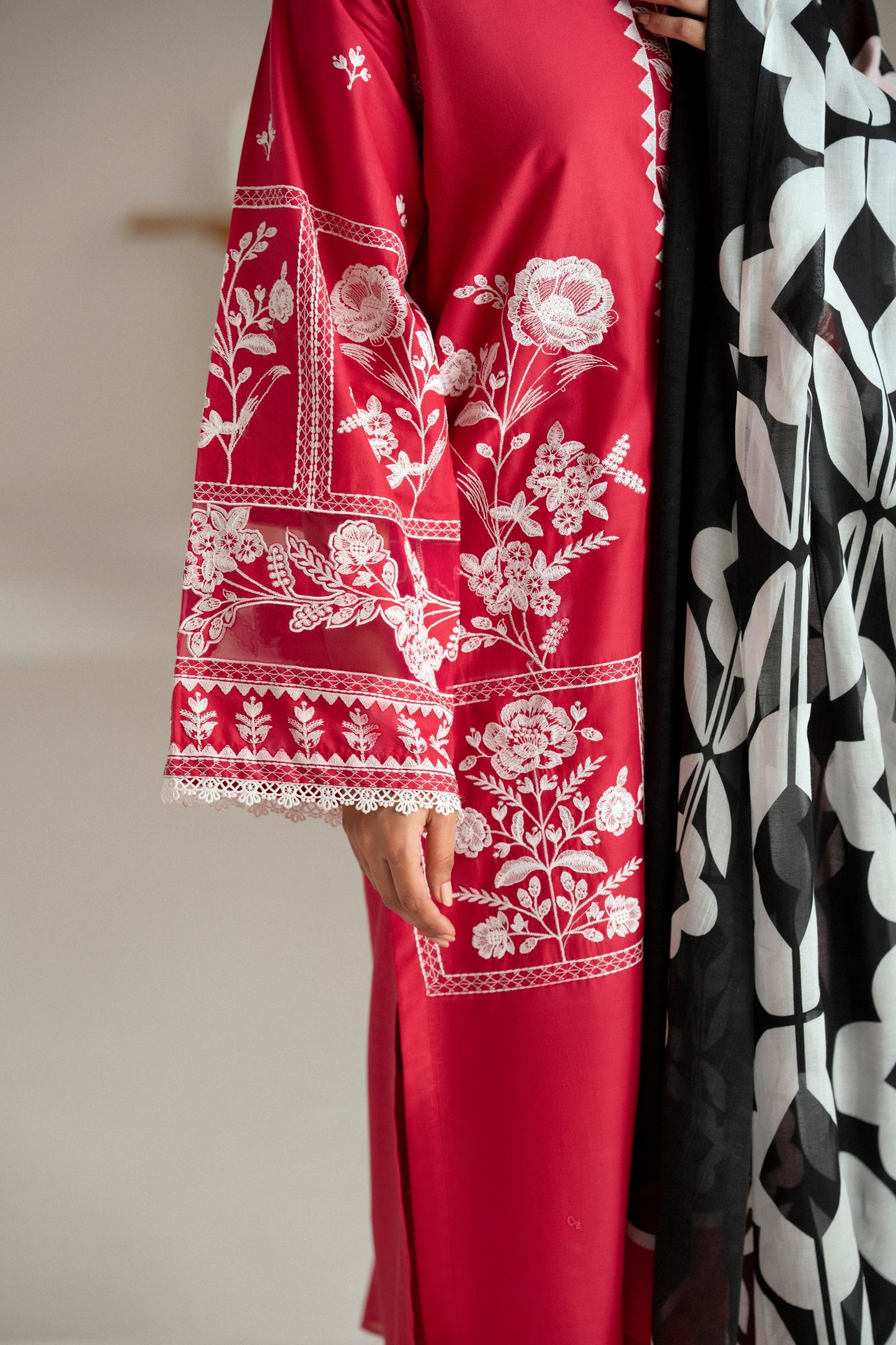 Cotton Lawn Dyed Embroidery