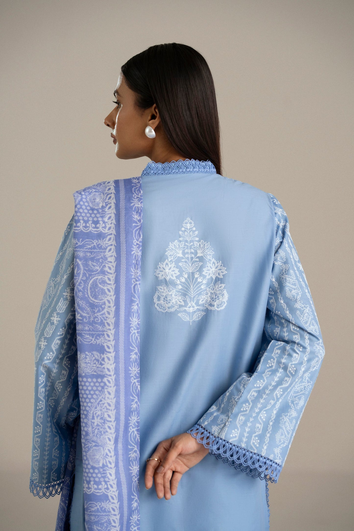 Cotton Lawn Dyed Embroidery