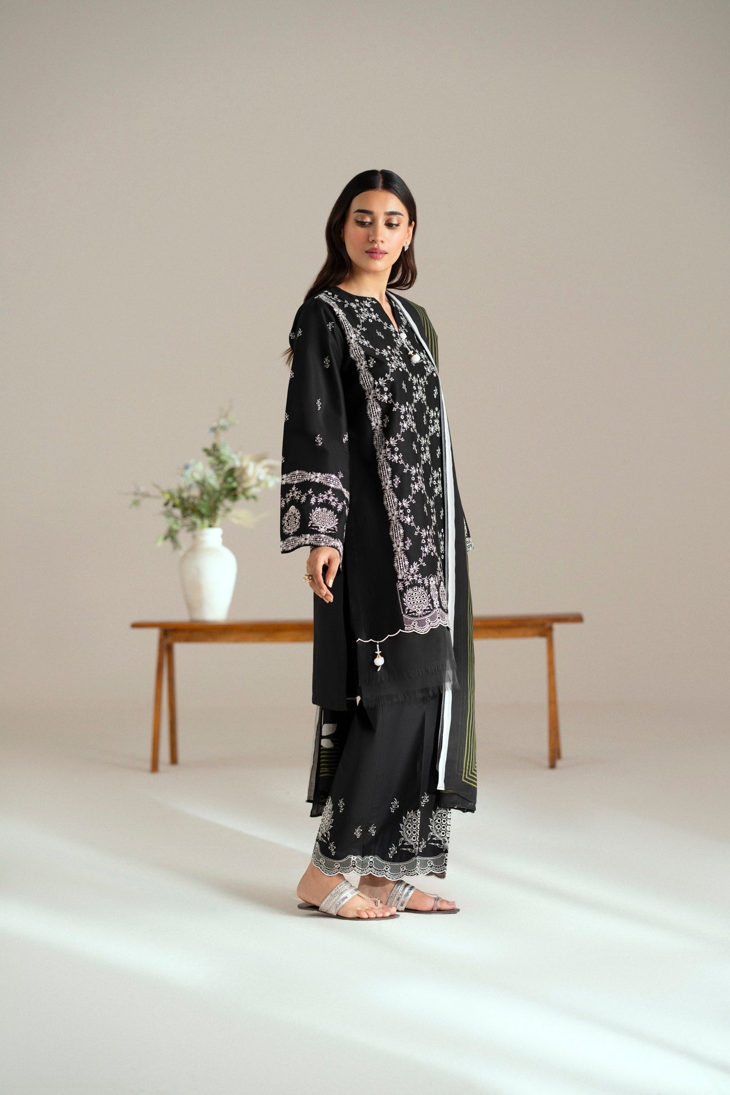 Cotton Lawn Dyed Embroidery