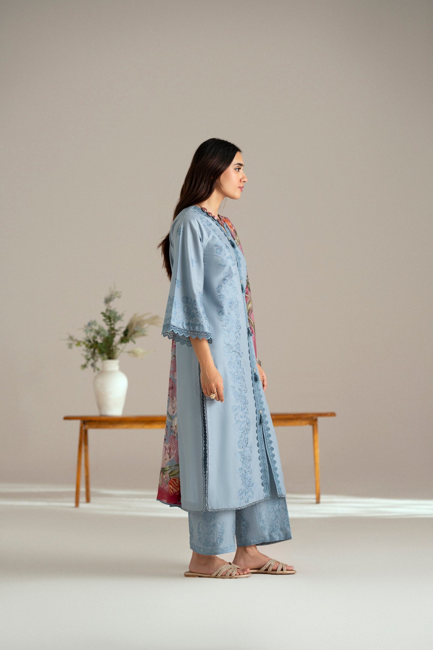 Cotton Lawn Dyed Embroidery