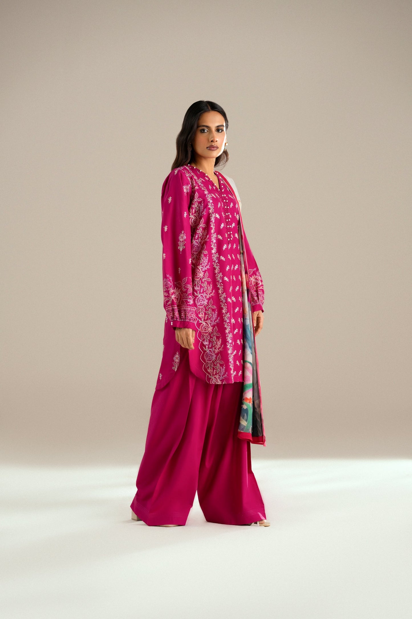 Cotton Lawn Dyed Embroidery