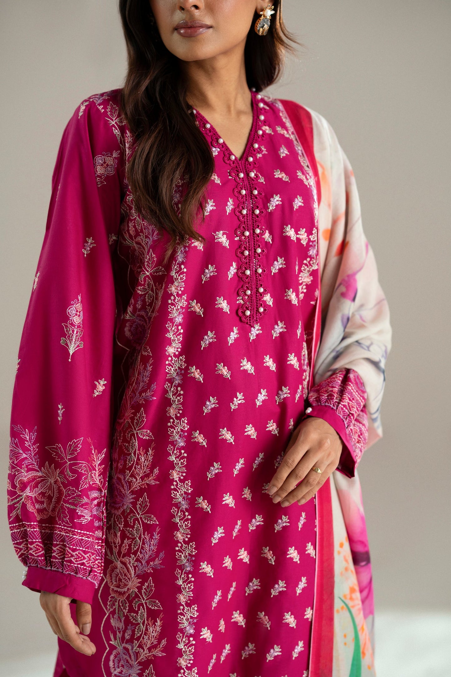 Cotton Lawn Dyed Embroidery