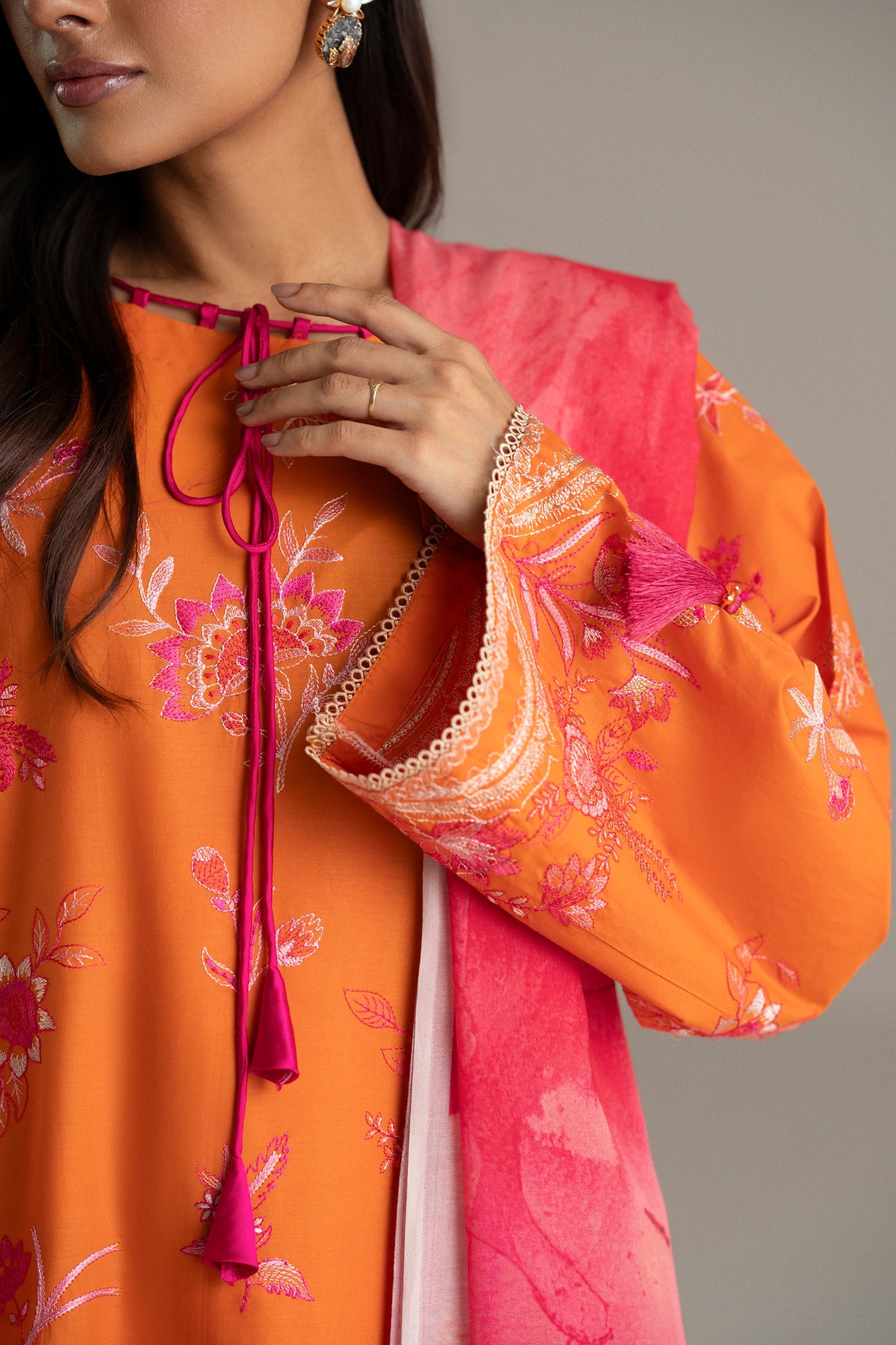 Cotton Lawn Dyed Embroidery