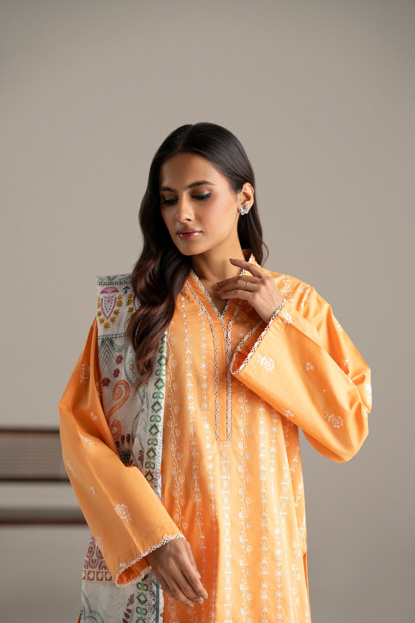 Cotton Lawn Dyed Embroidery