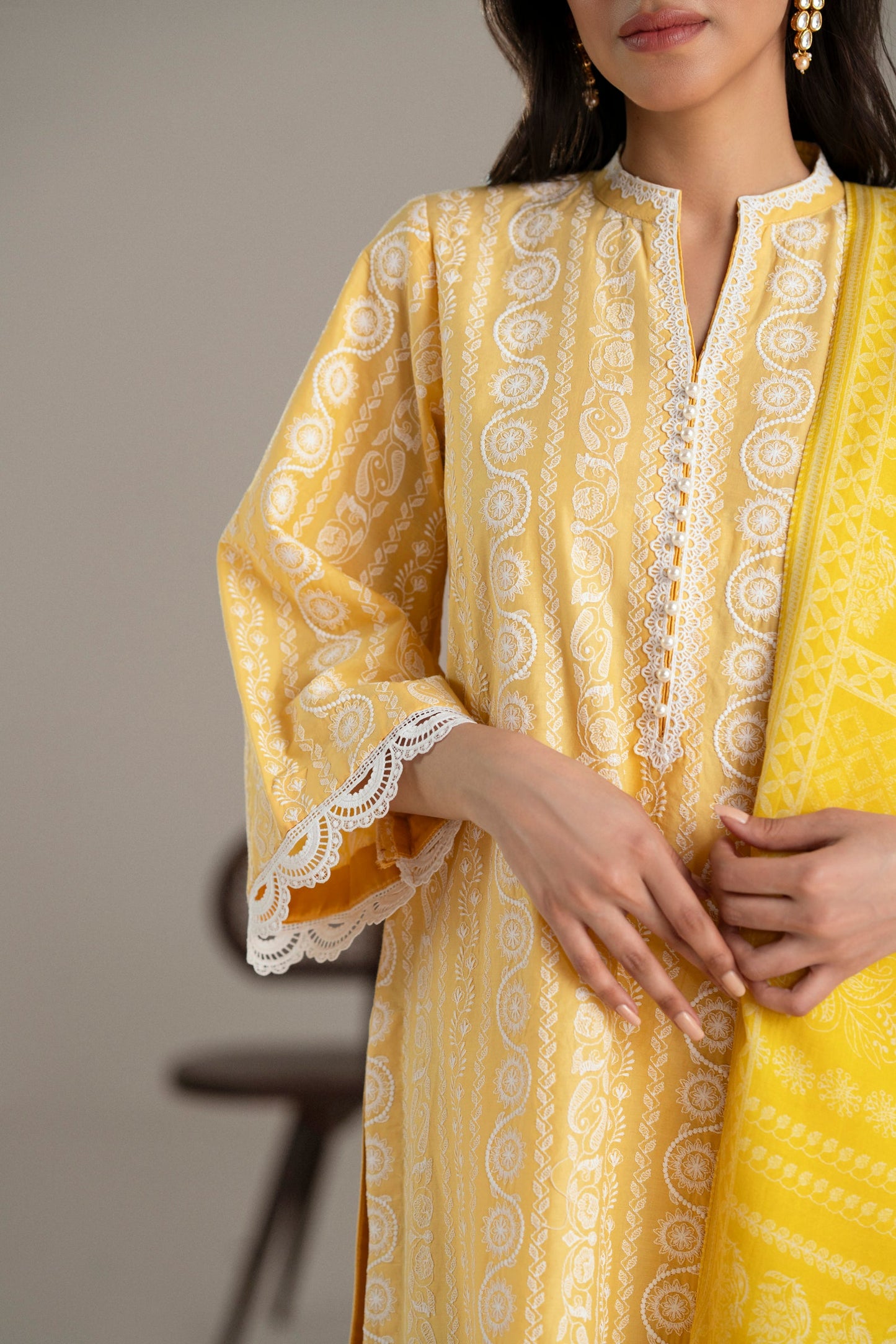 Cotton Lawn Dyed Embroidery