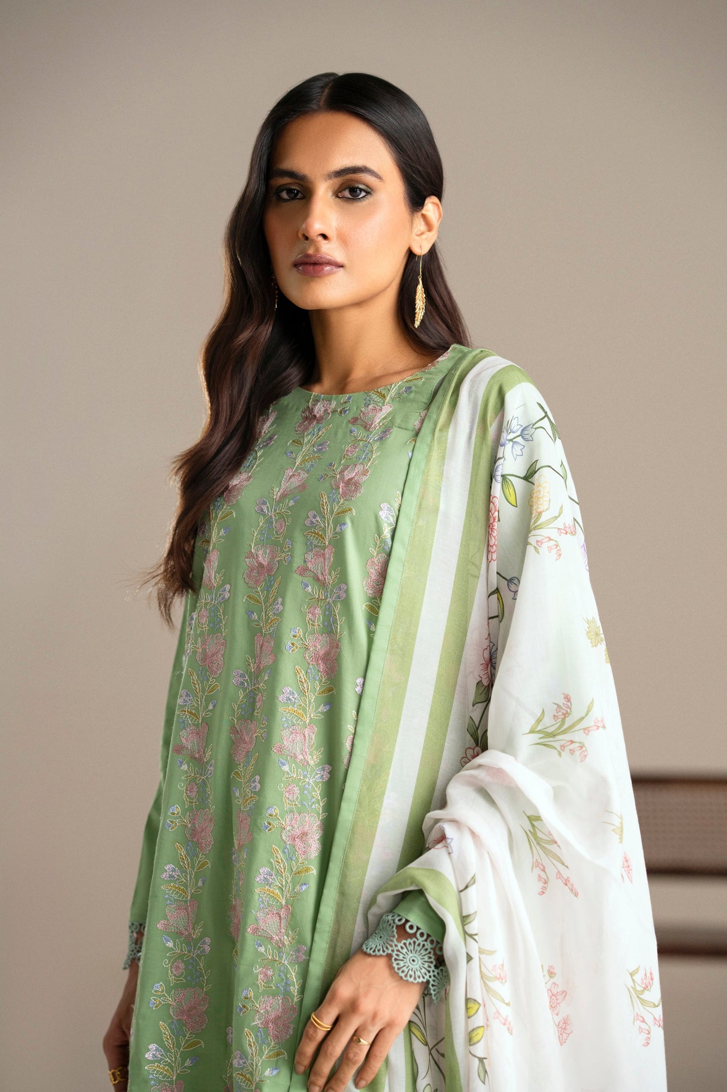 Cotton Lawn Dyed Embroidery