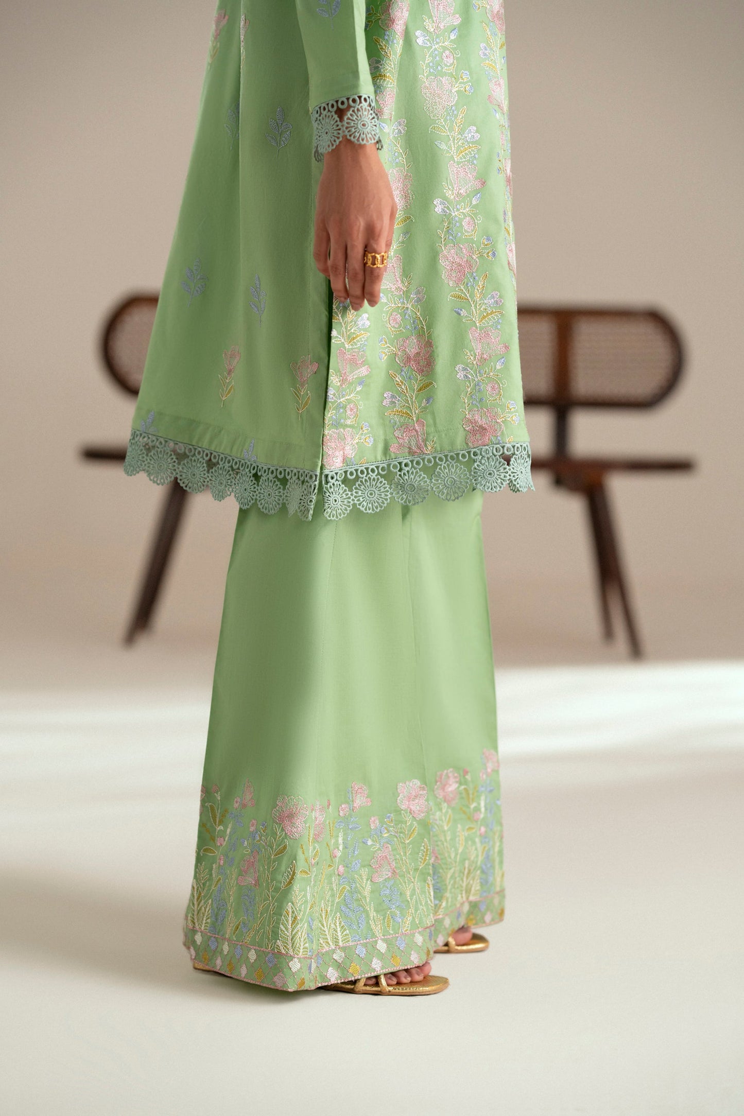Cotton Lawn Dyed Embroidery