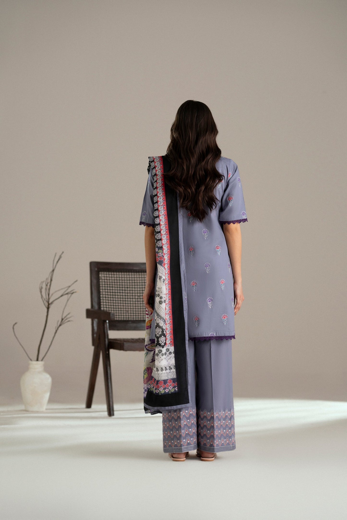 Cotton Lawn Dyed Embroidery