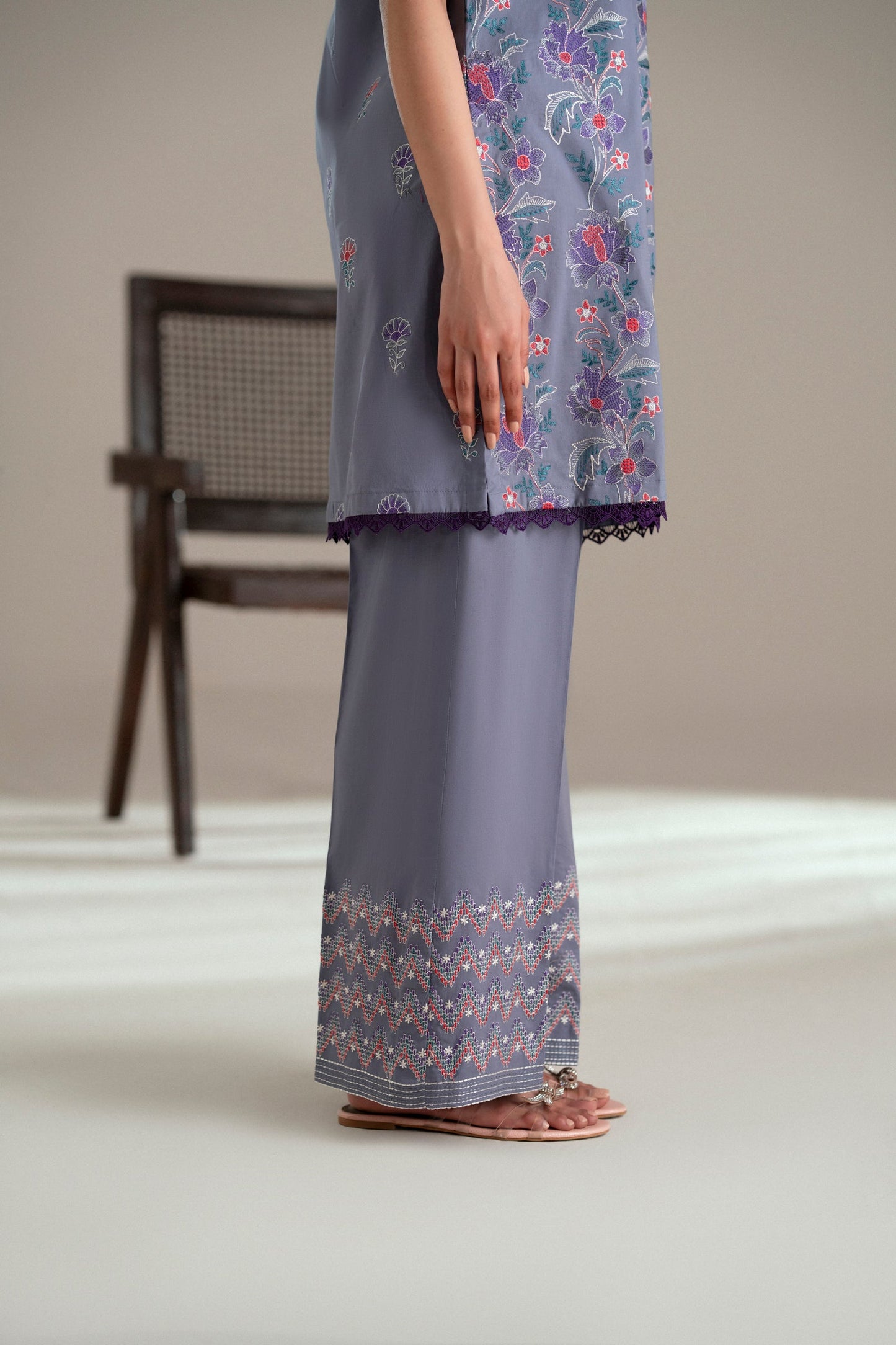 Cotton Lawn Dyed Embroidery
