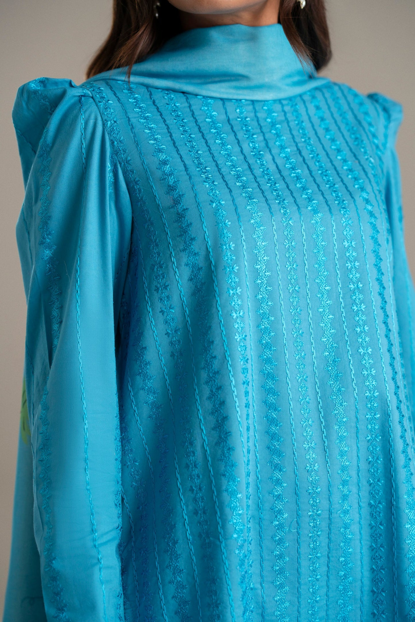 Cotton Lawn Dyed Embroidery