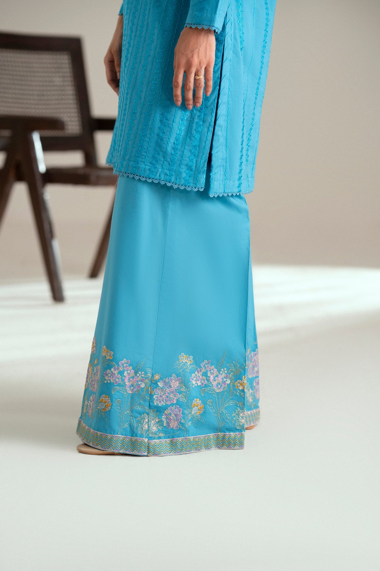 Cotton Lawn Dyed Embroidery