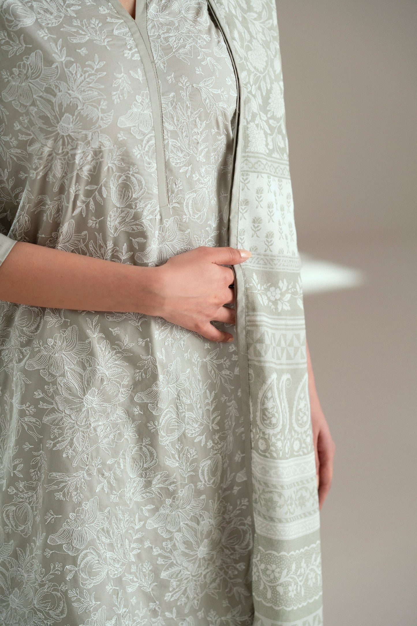 Cotton Lawn Dyed Embroidery