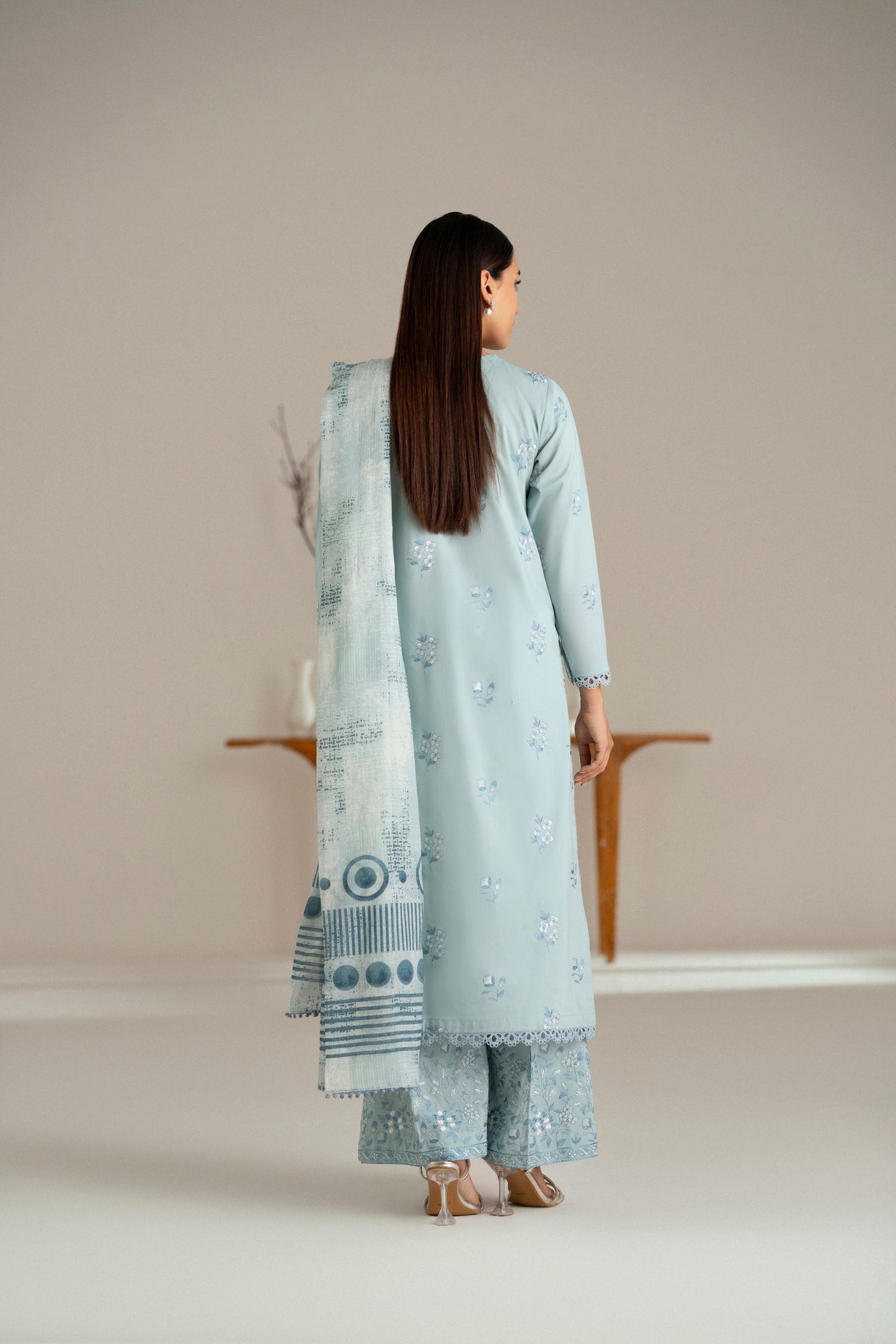 Cotton Lawn Dyed Embroidery