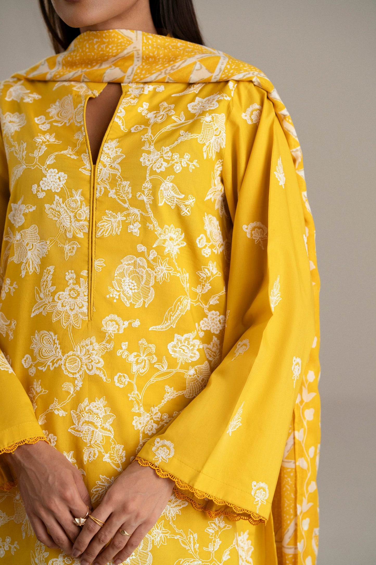 Cotton Lawn Dyed Embroidery