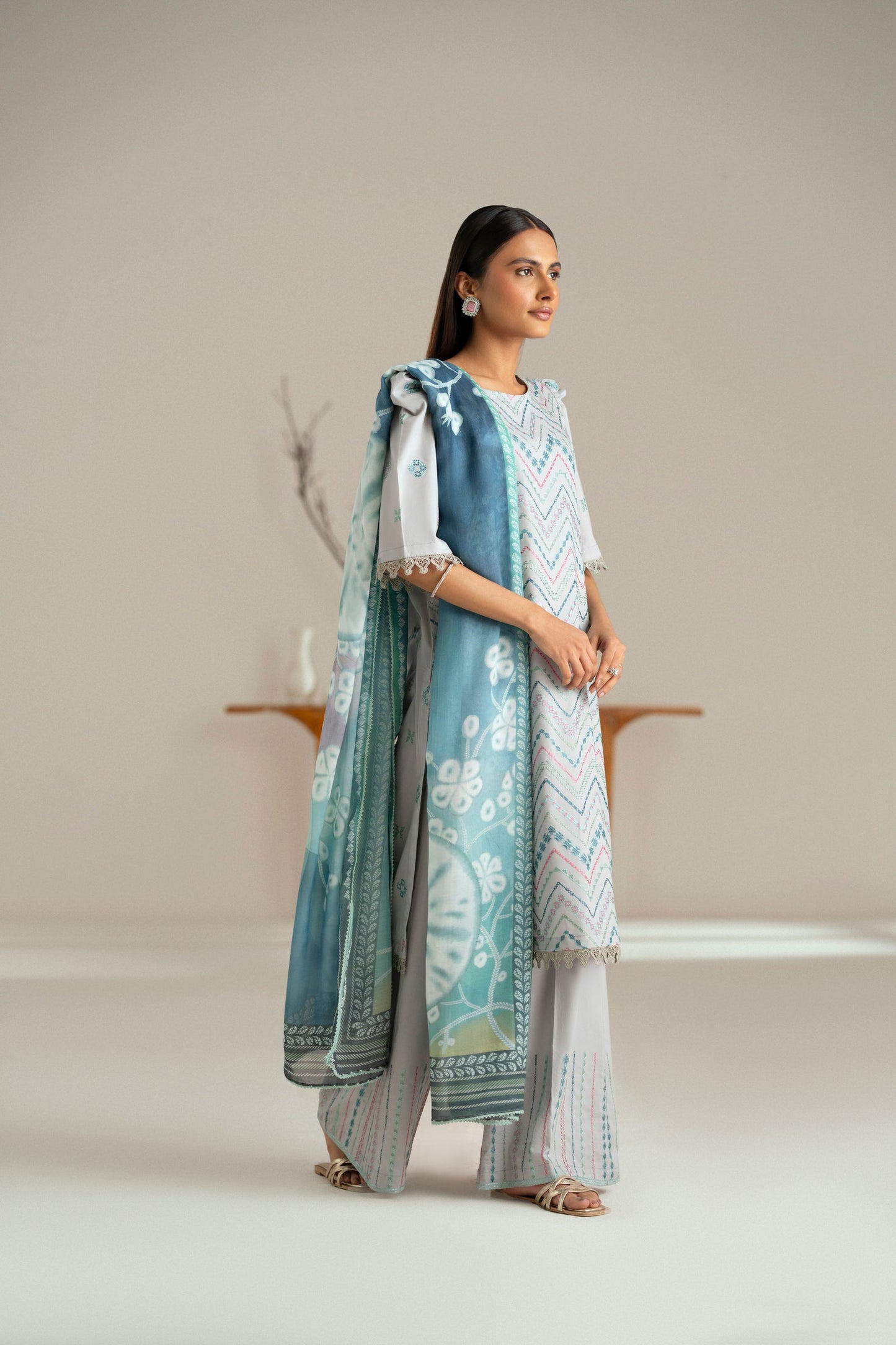 Cotton Lawn Dyed Embroidery