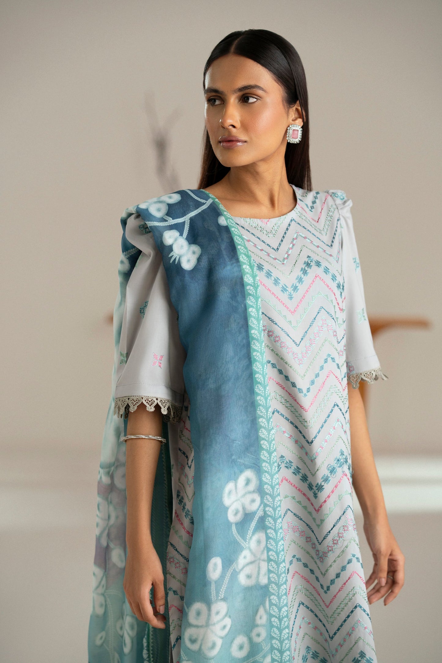 Cotton Lawn Dyed Embroidery