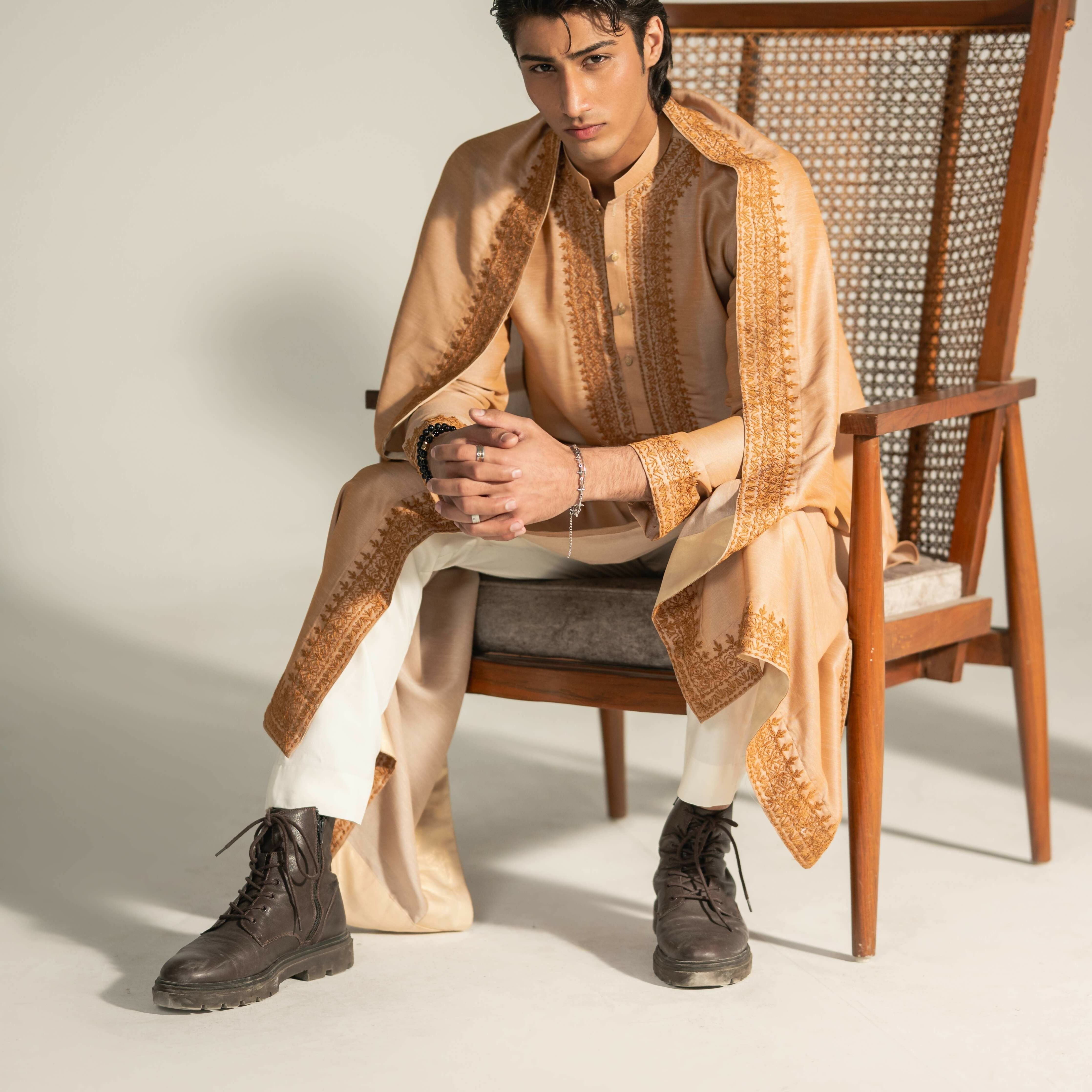 CK 748 Auburn Emb Kurta Pajama