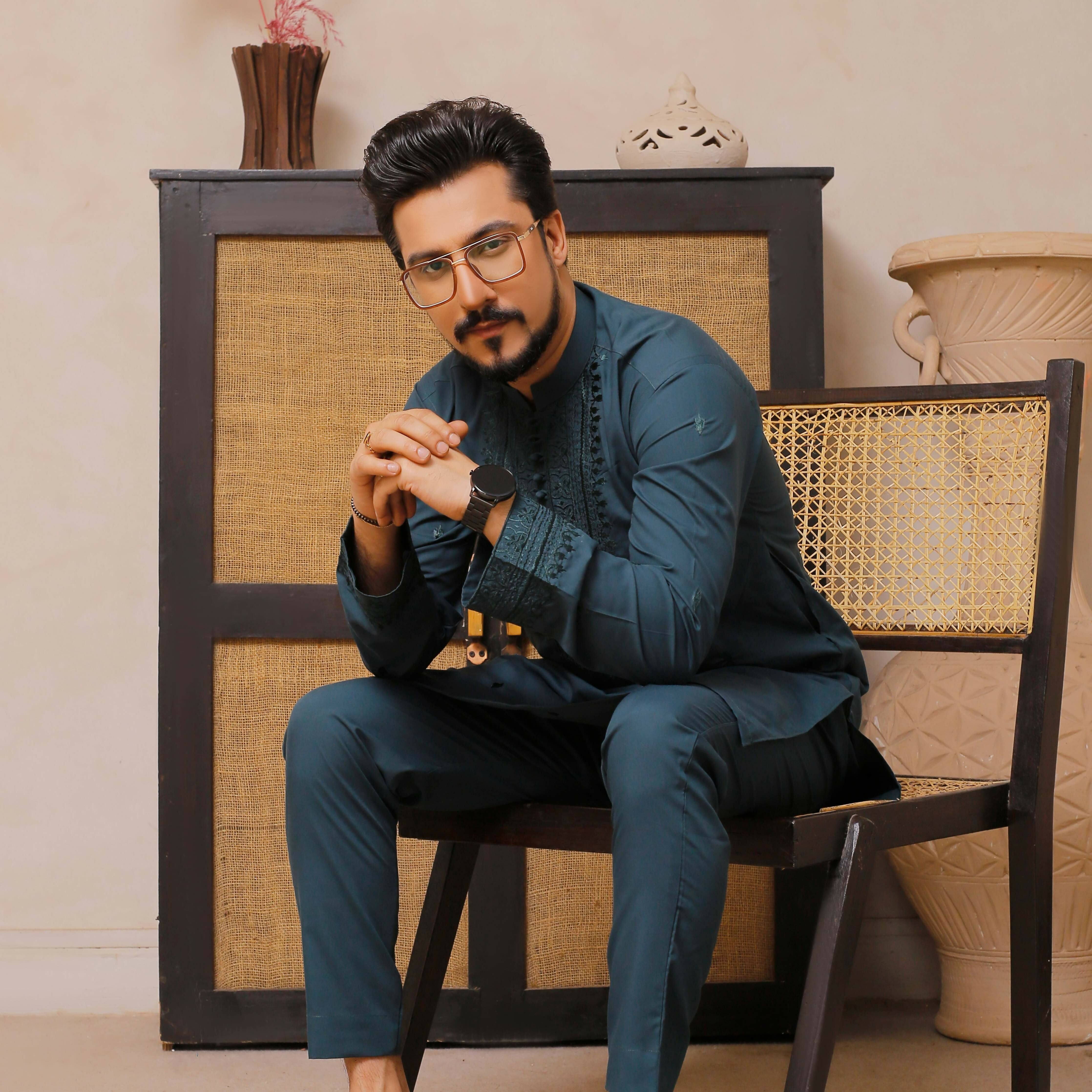 CK 500 Green Embroidered Executive Kurta Pajama
