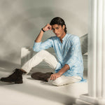 CK 767 Sky Blue Chikankari Kurta