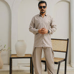 ER 804 Mid Beige Kurta Flap Cut Farshi
