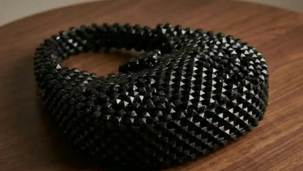 Crystal beads crossbody handbag