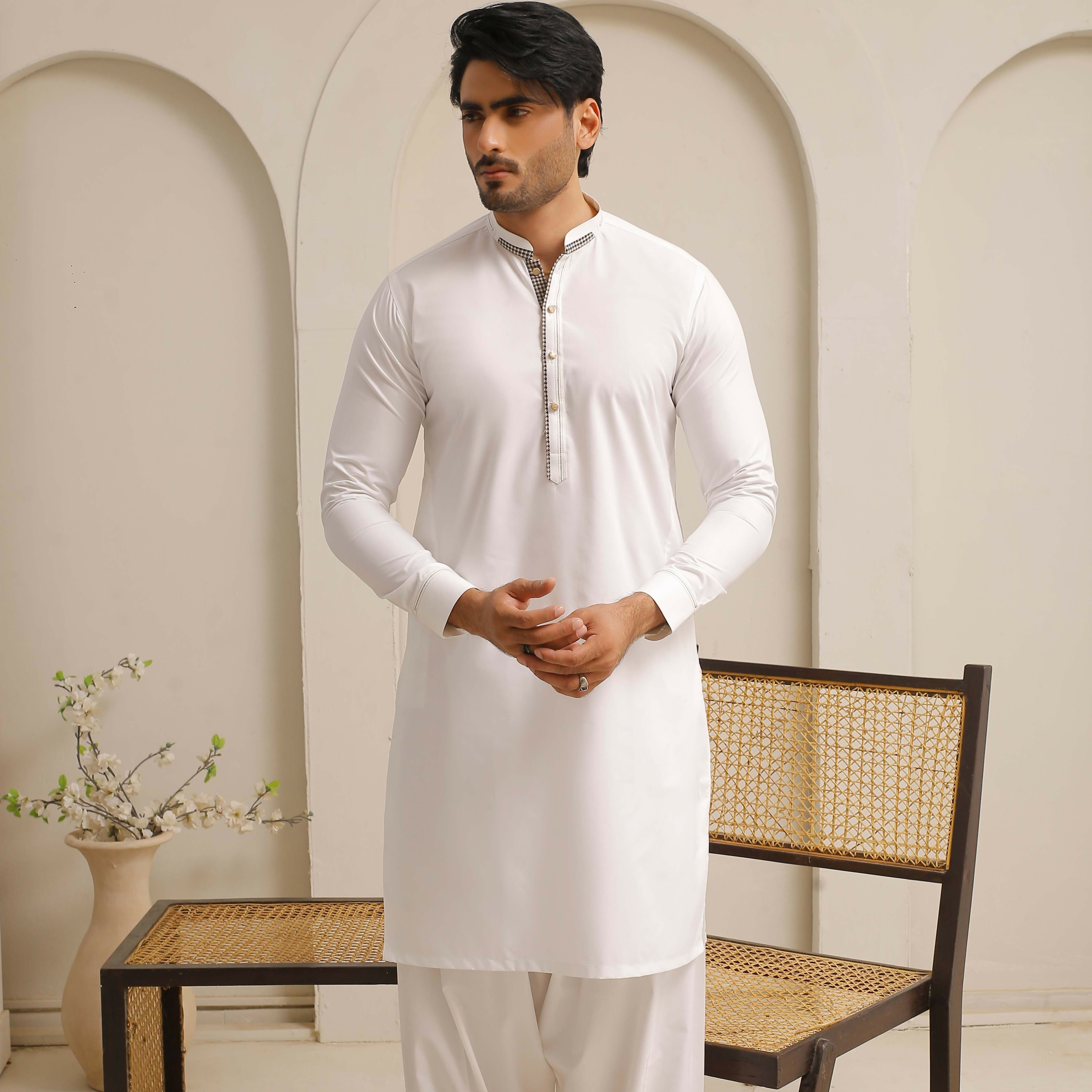 ER 803 Shining White Executive Shalwar Kameez