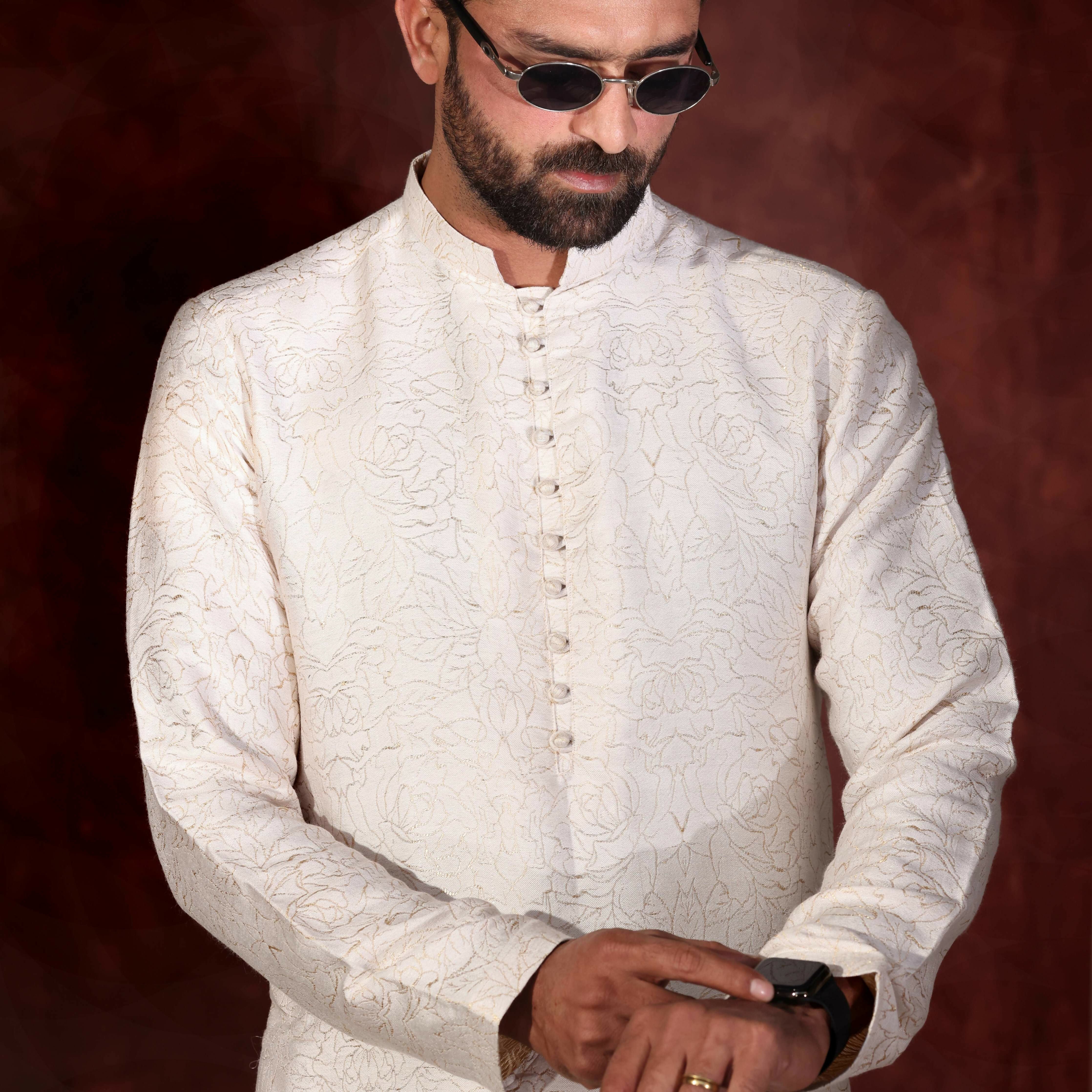 CK 762 White Chikankari Kurta