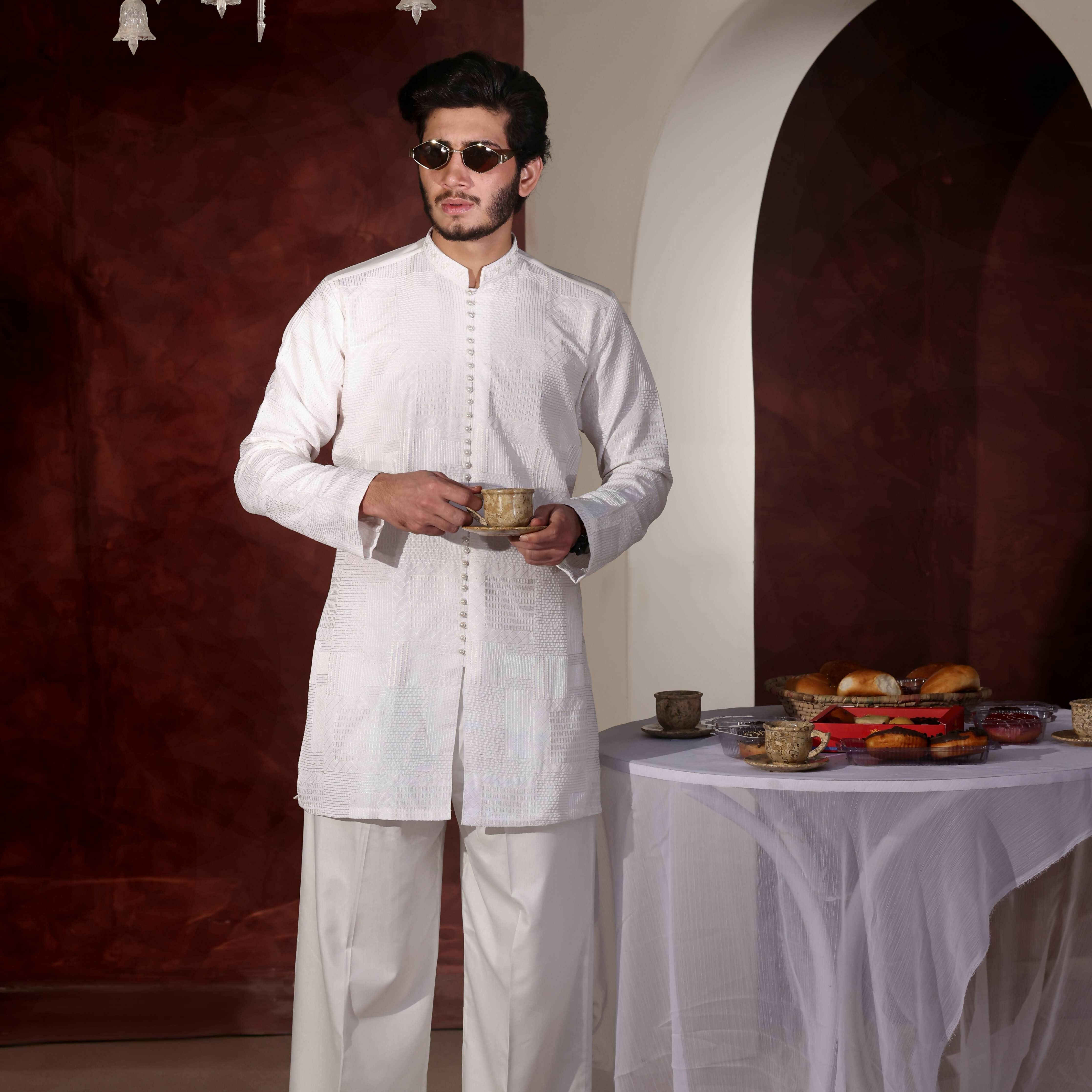 CK 760 White Chikankari Kurta