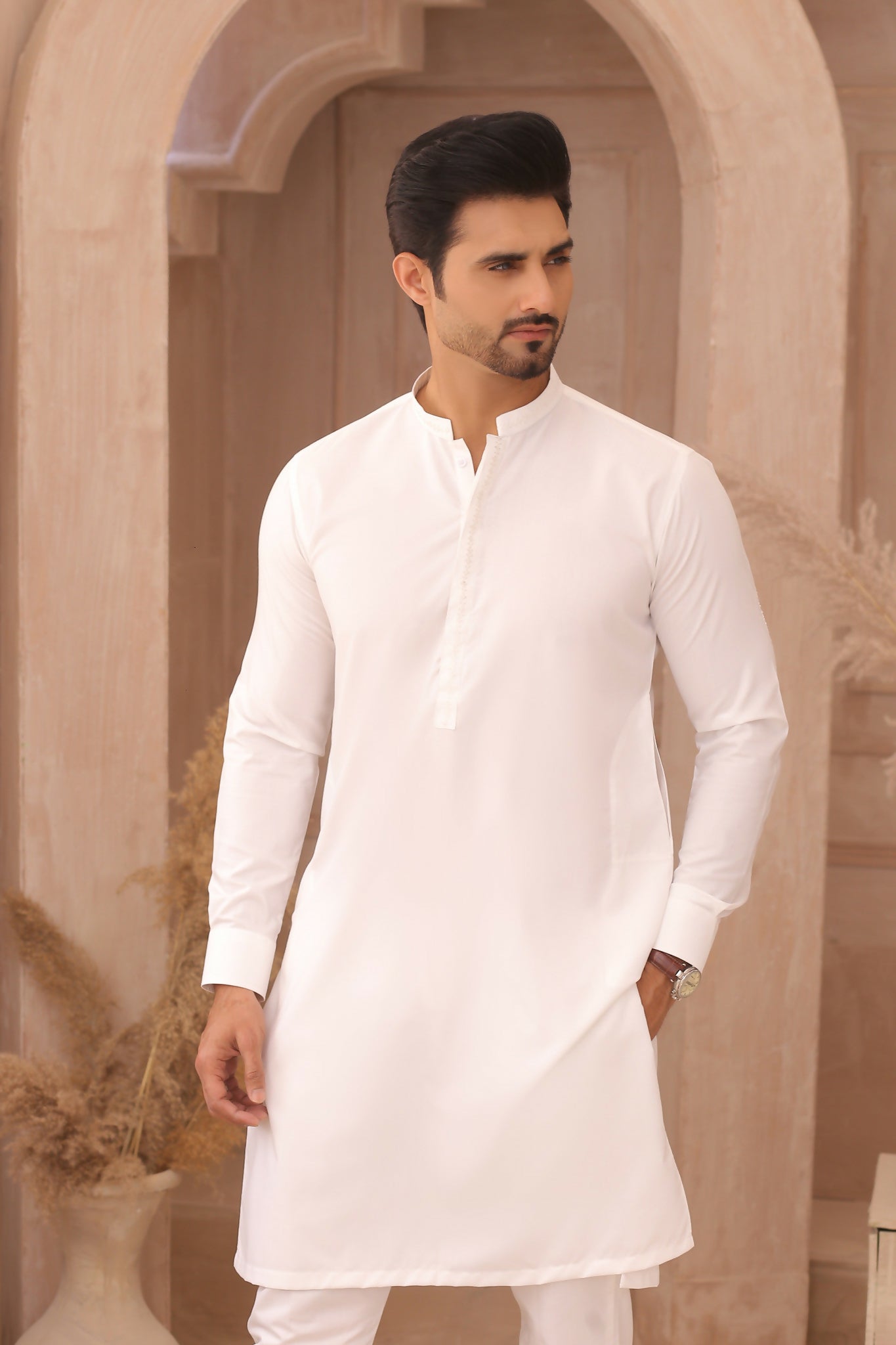 ER FS 9 Classic White Father Son Matching Kurta Pajama