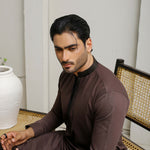 ER 809 Dark Brown Executive Shalwar Kameez