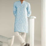 CK 767 Sky Blue Chikankari Kurta