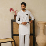 ER 799 White Executive Kameez Farshi Pajama