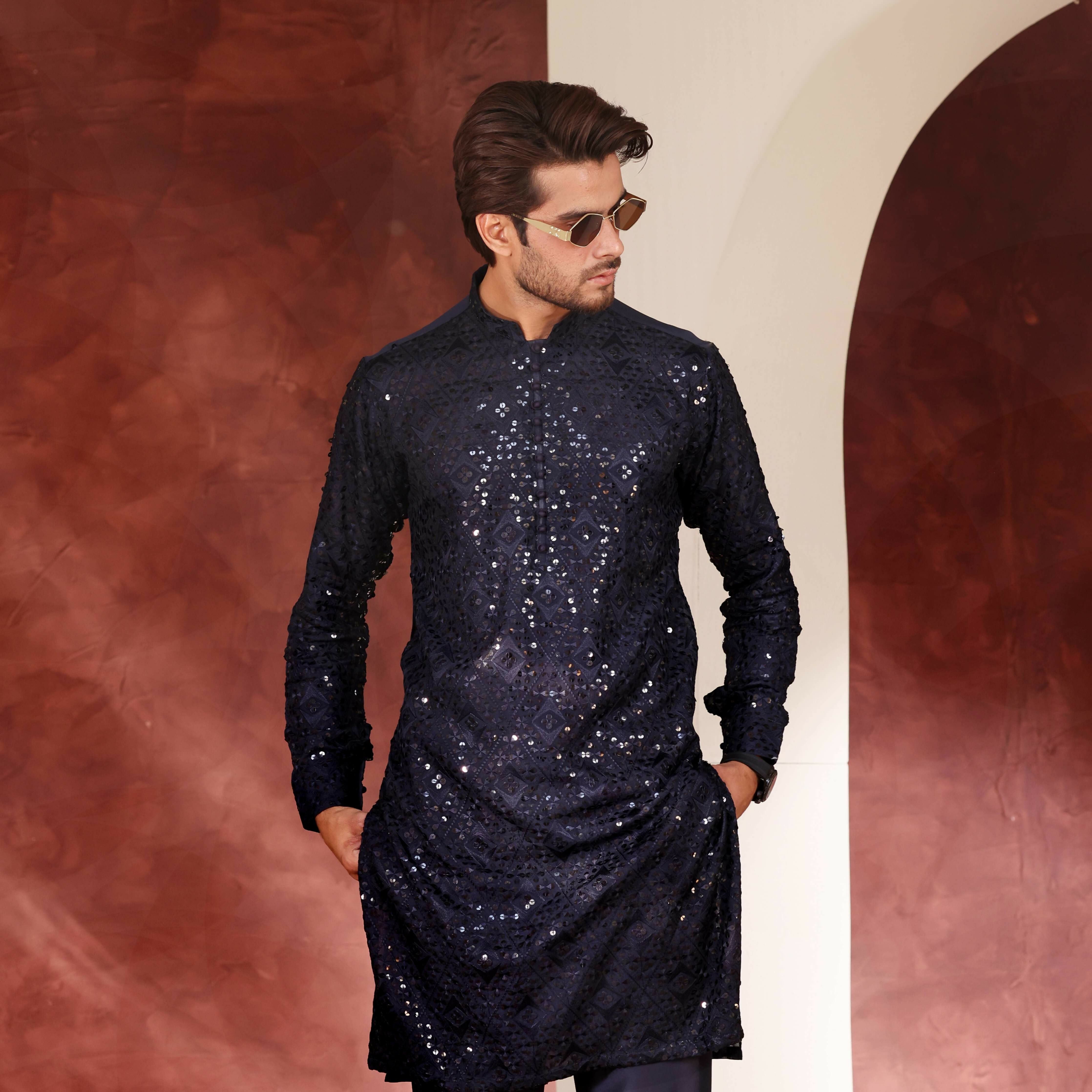 CK 773 Ink Blue Chikankari Kurta