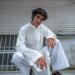 CK 752 White Embroidered Kurta With Farshi Shalwar